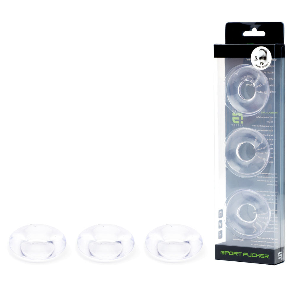 Sport Fucker Rubber Cockrings Set of 3 - Clear