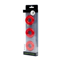 Sport Fucker Rubber Cockrings Set of 3 - Red