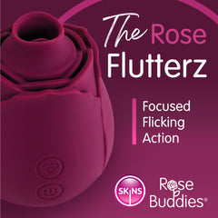 Skins Rose Buddies FLUTTERZ Clit Stim Rose - Maroon