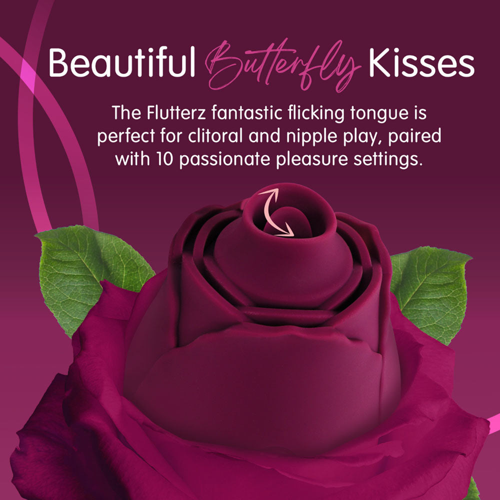 Skins Rose Buddies FLUTTERZ Clit Stim Rose - Maroon