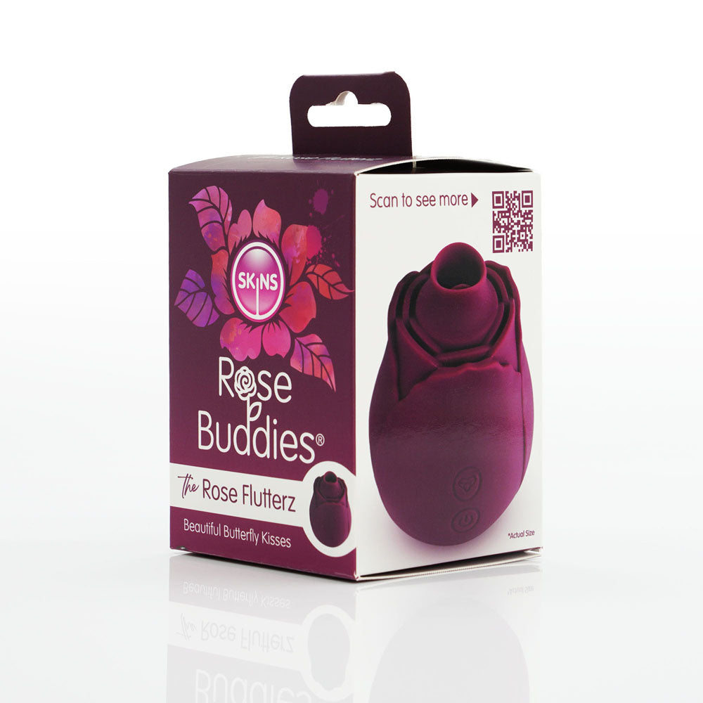 Skins Rose Buddies FLUTTERZ Clit Stim Rose - Maroon