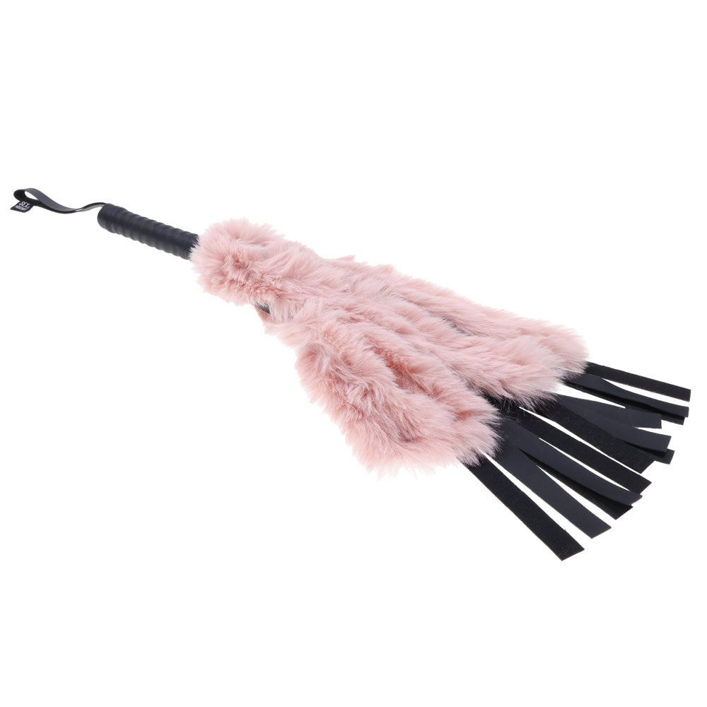 Faux Fur Flogger - Black with Pink