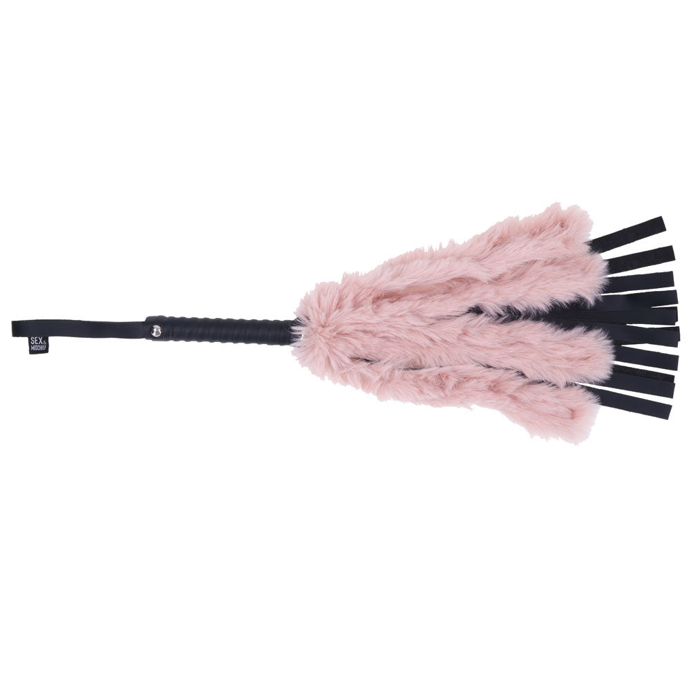 Faux Fur Flogger - Black with Pink