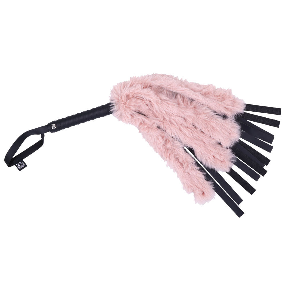 Faux Fur Flogger - Black with Pink