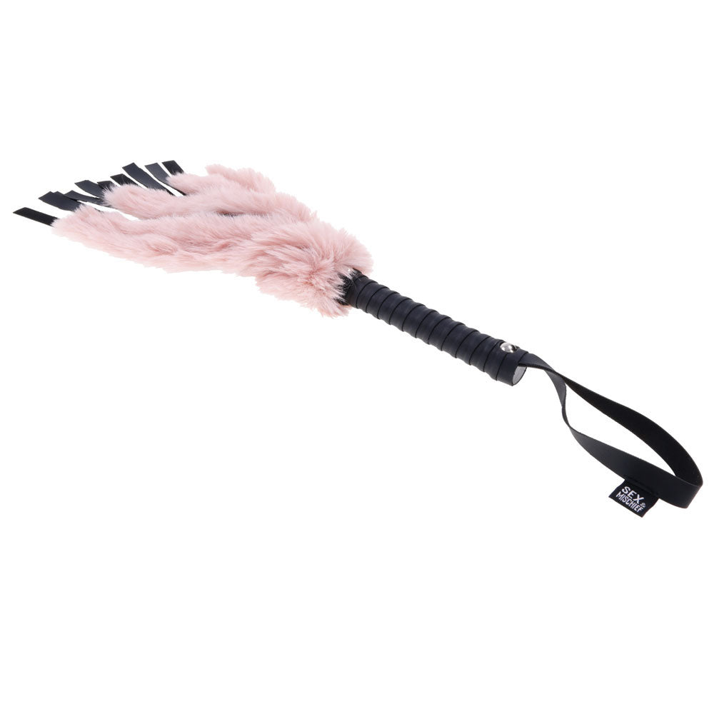 Faux Fur Flogger - Black with Pink