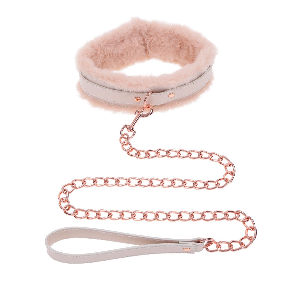 Sex & Mischief Peaches n Creame Fur Lined Collar & Leash