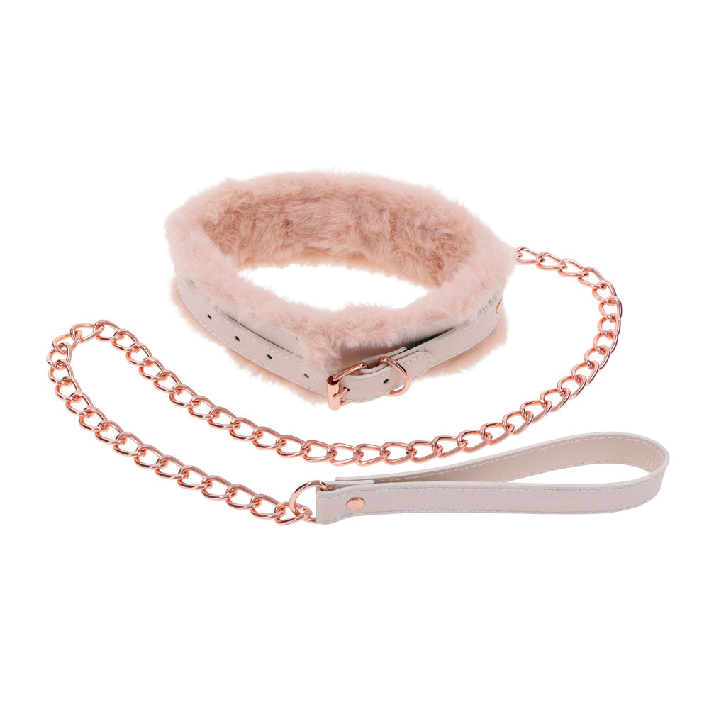 Sex & Mischief Peaches n Creame Fur Lined Collar & Leash