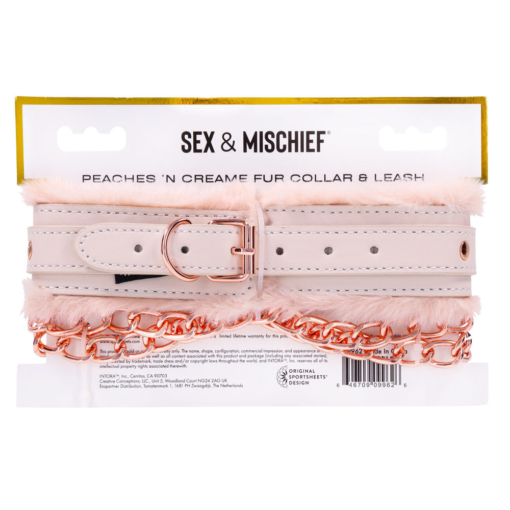 Sex & Mischief Peaches n Creame Fur Lined Collar & Leash