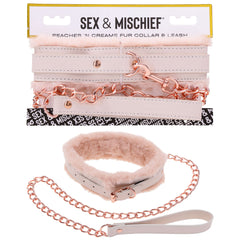 Sex & Mischief Peaches n Creame Fur Lined Collar & Leash