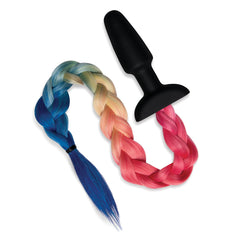 WhipSmart Furry Tales Silicone Rainbow Tail Butt Plug