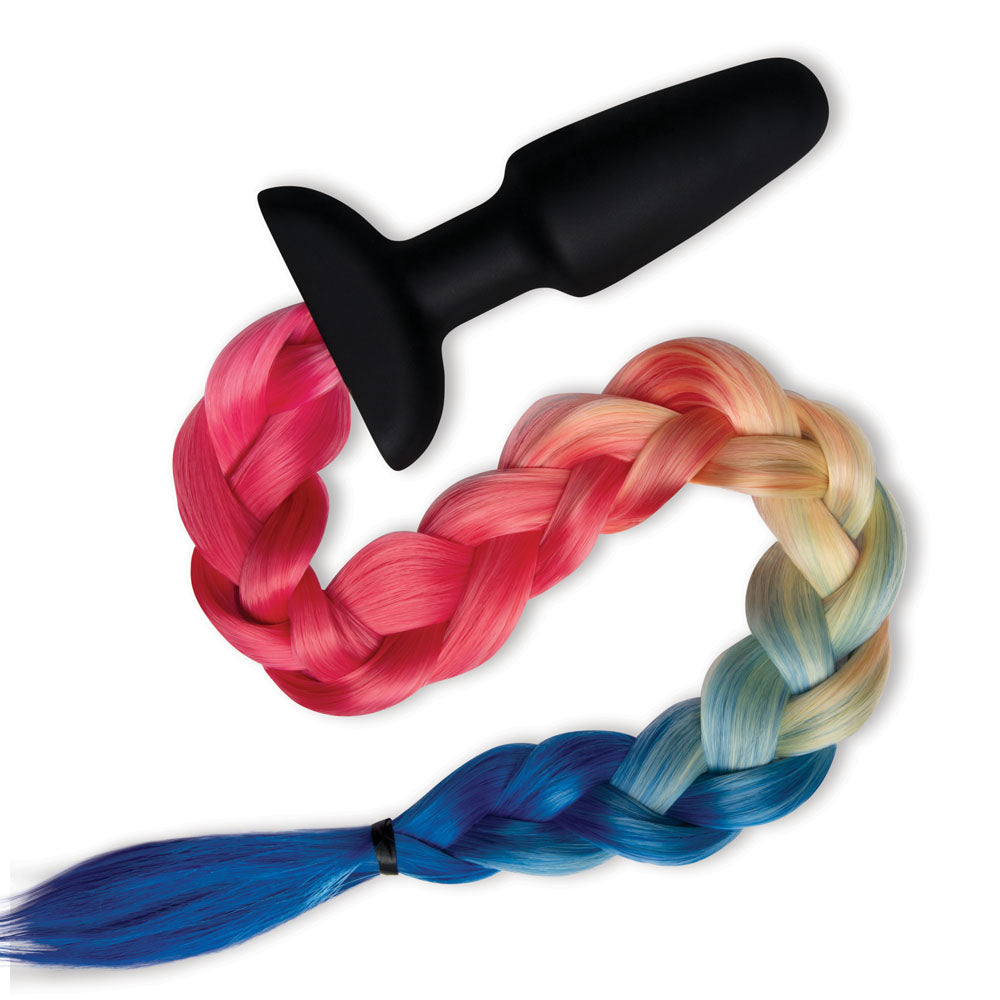 WhipSmart Furry Tales Silicone Rainbow Tail Butt Plug