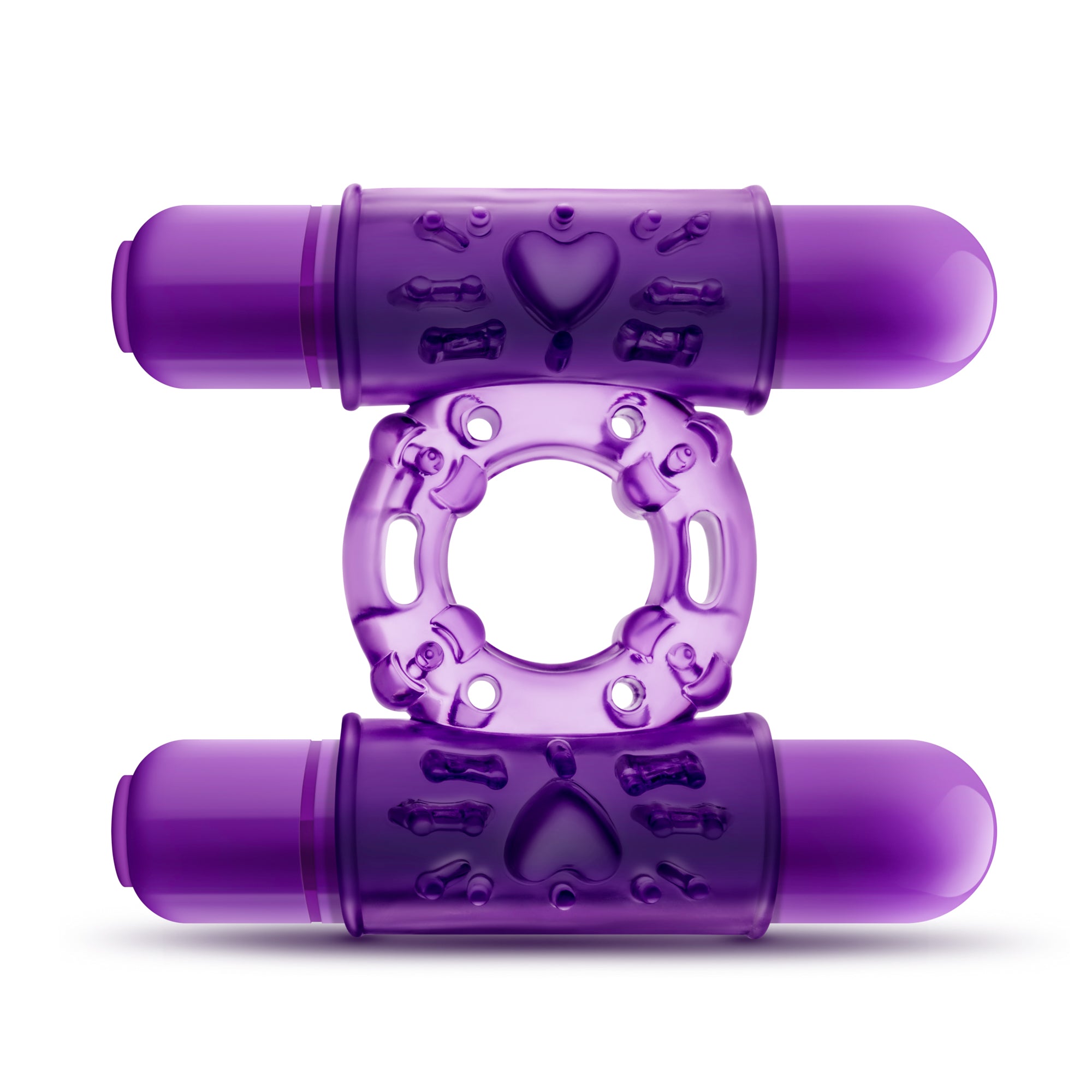 Play With Me Double Play Dual Vibrating Cock Ring Purple