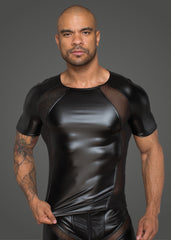 Power Wetlook Men T-shirt With 3D Net - S