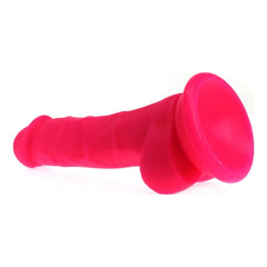 Realistic Dildo Veined Shaft w Balls Pink