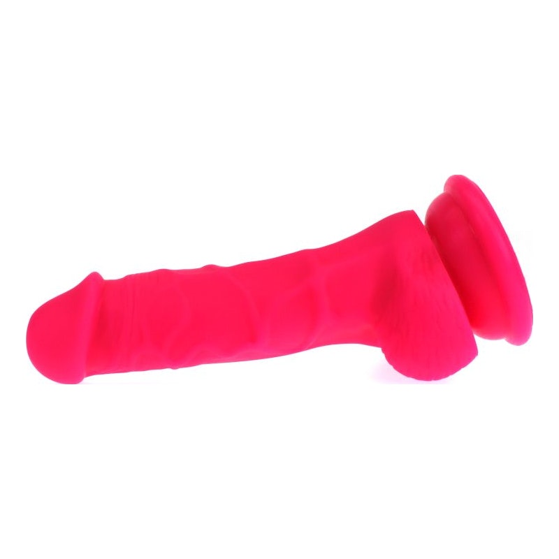 Realistic Dildo Veined Shaft w Balls Pink