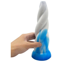 Swirl Dildo Blue/White