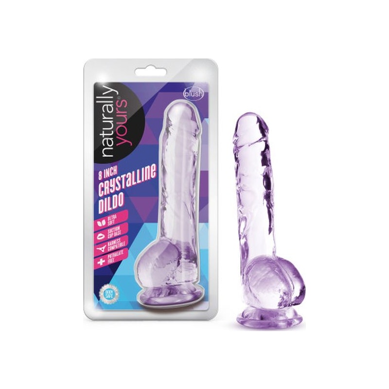 Naturally Yours 8" Crystaline Dildo Amethyst