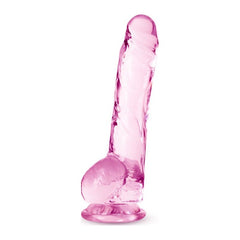 Naturally Yours 8" Crystaline Dildo Rose