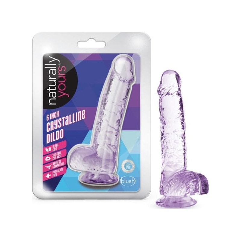 Naturally Yours 6" Dildo - Crystaline Amethyst