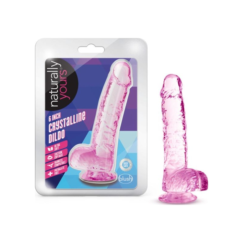 Naturally Yours 6" Dildo - Crystaline Rose