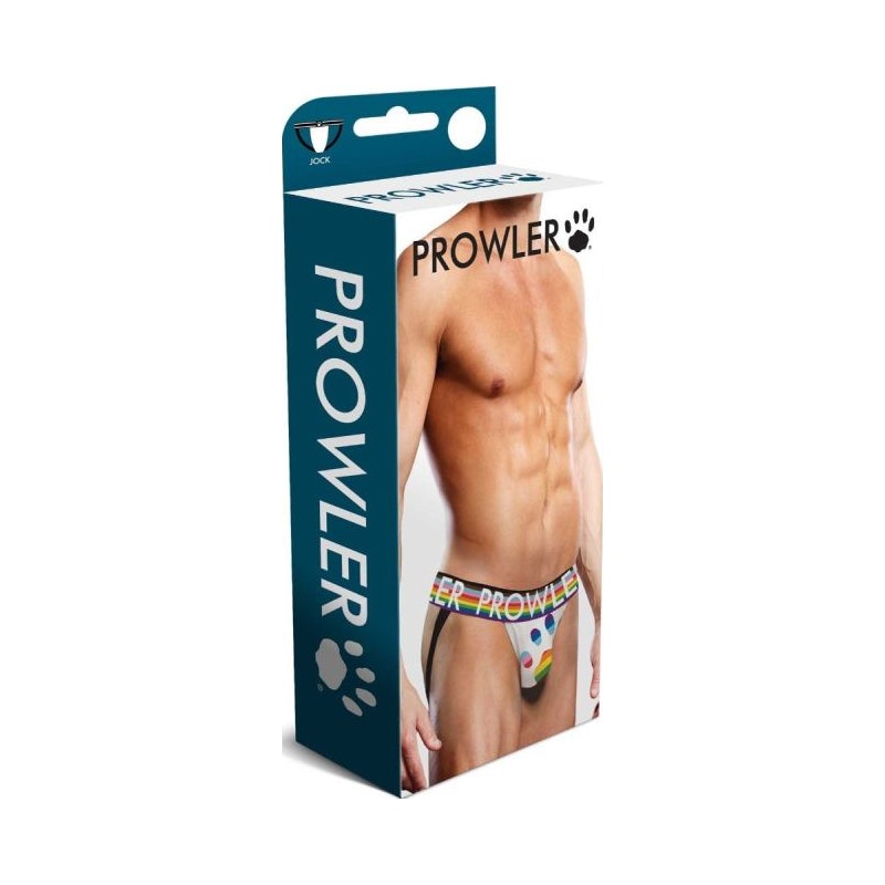 Prowler Oversized Paw Print Men's Jock Strap - White base colour 4 sizes