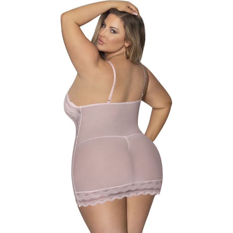 Lace Chemise and G-String Blush - 2 colours 3 sizes