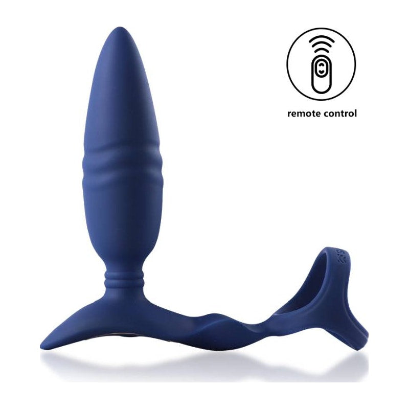 Ring'n'Rear Dual Thrusting Anal Probe with Cockring and Remote