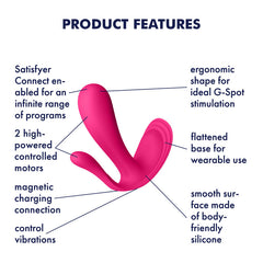 Satisfyer Top Secret + Wearable Vibrator with Vaginal & Anal Probes - Pink