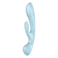 Satisfyer Triple Oh - Light Blue USB Rechargeable Rabbit Vibrator