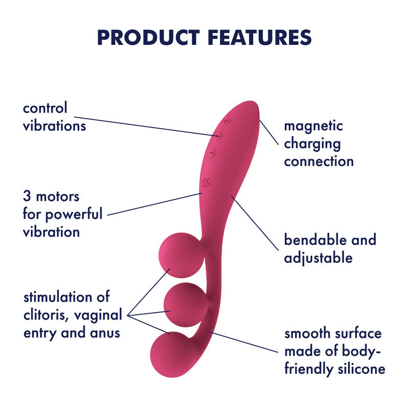 Satisfyer Tri Ball 1 Multi Use Vibrator - Red