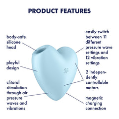 Satisfyer Cutie Heart -  -  USB Rechargeable Air Pulsation Stimulator with Vibration