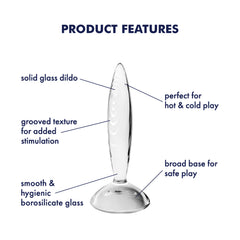 Satisfyer Sparkling Crystal Glass Anal Dildo - Clear