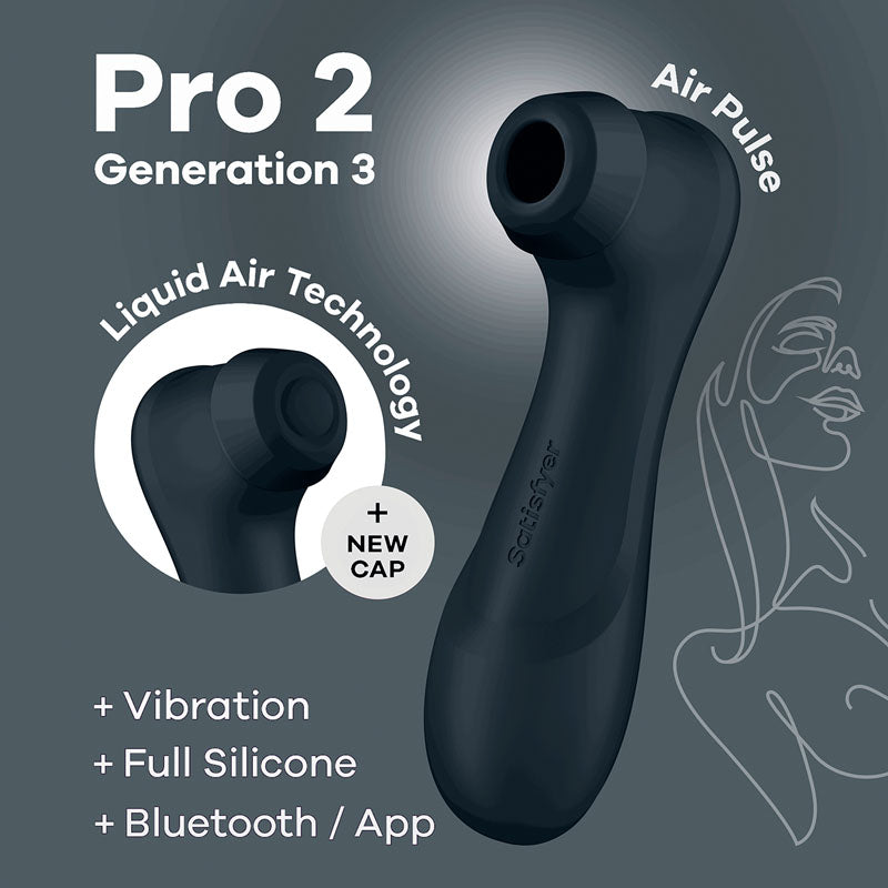 Satisfyer Pro 2 Gen 3 with APP Control - Dark Grey Touch-Free USB-Rechargeable Clit Stimulator