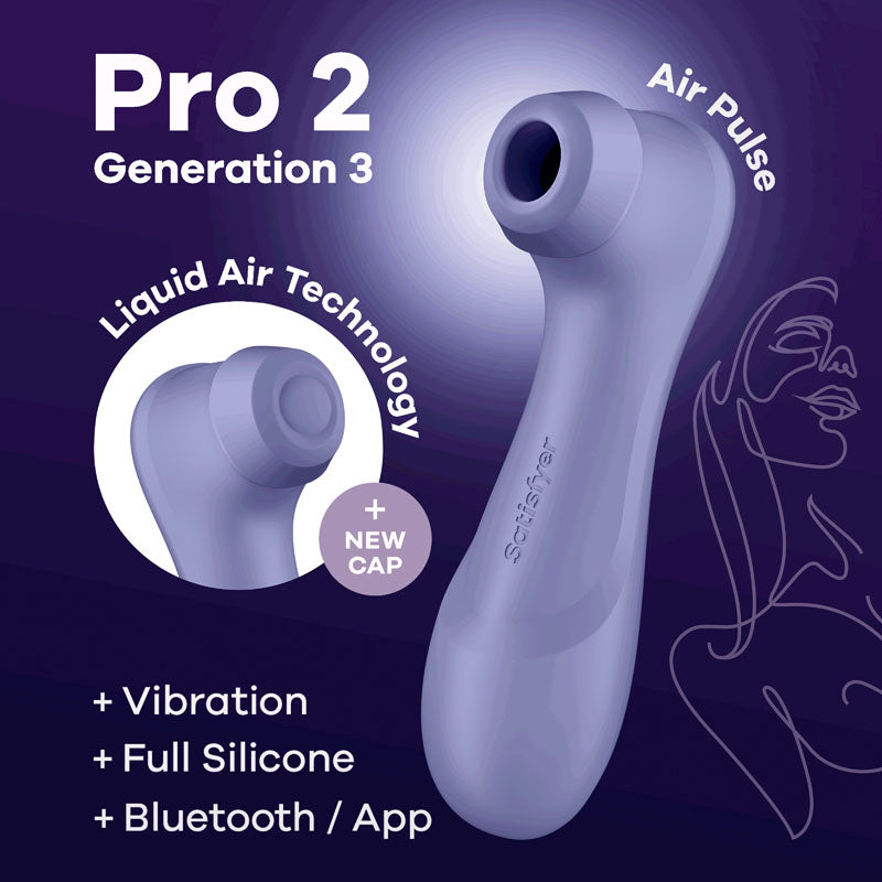 Satisfyer Pro 2 Gen 3 with APP Control - Lilac Touch-Free USB-Rechargeable Clit Stimulator