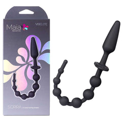 Maia SORRA Anal Beads with Plug - 30cm Black