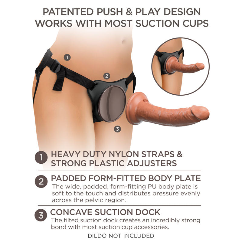 King Cock Elite Comfy Body Adjustable Dock Strap-On Harness (No probe)