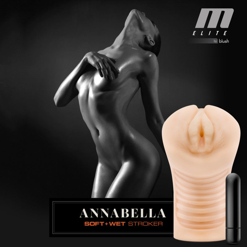 M Elite Soft and Wet - Annabella -  Vibrating Vagina Stroker