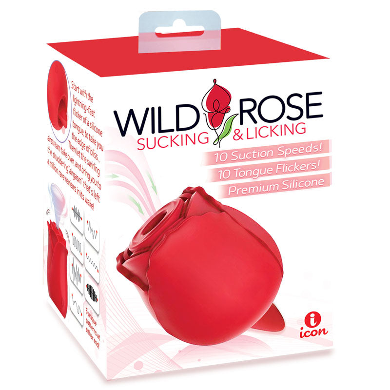 Wild Rose Sucking & Licking Vibe - Red