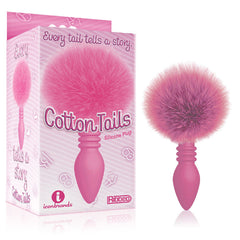 The 9's Cottontails Ribbed Butt Plug with Bunny Tail PINK