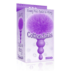 The 9's Cottontails Beaded Butt Plug with Bunny Tail PURPLE