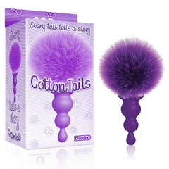 The 9's Cottontails Beaded Butt Plug with Bunny Tail PURPLE