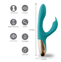 Maia Skyler -  21.6 cm USB Rechargeable Bendable Rabbit Vibrator