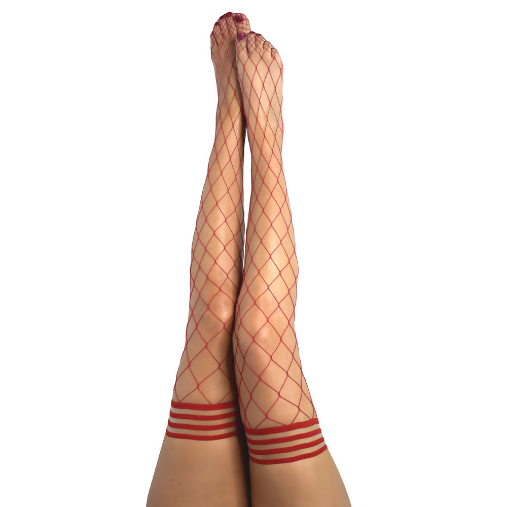 Kixies CLAUDIA Large Diamond  Fishnet Thigh Highs - Size A