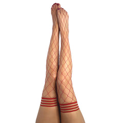 Kixies CLAUDIA Large Diamond  Fishnet Thigh Highs - Size B