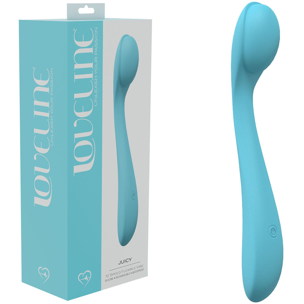 LOVELINE Juicy Flexible Bendable Silicone Vibrator - Blue