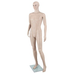 Full Body Male Mannequin 186cm Tall - Skin Coloured