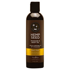 Hemp Seed Massage & Body Oil - Beach Daze (Coconut & Pineapple) Scented - 237 ml Bottle