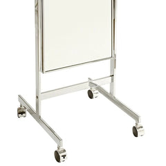 Mirror on wheels with adjustable angle Chrome frame