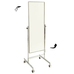 Mirror on wheels with adjustable angle Chrome frame