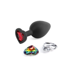 Glams Xchange Heart Base Butt Plug with interchangeable Gem Inserts - Medium